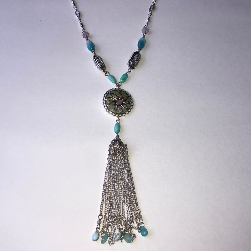 Liz Claiborne imitation silver pendant necklace